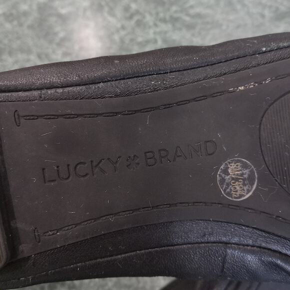 Lucky Brand ELAINY Black Soft Leather Ballet Flats Size 8 M Round Toe Cushioned - Picture 6 of 8
